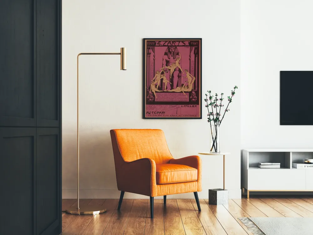 Plakat vintage Quatz'arts 1920 motyw Starożytny Egipt