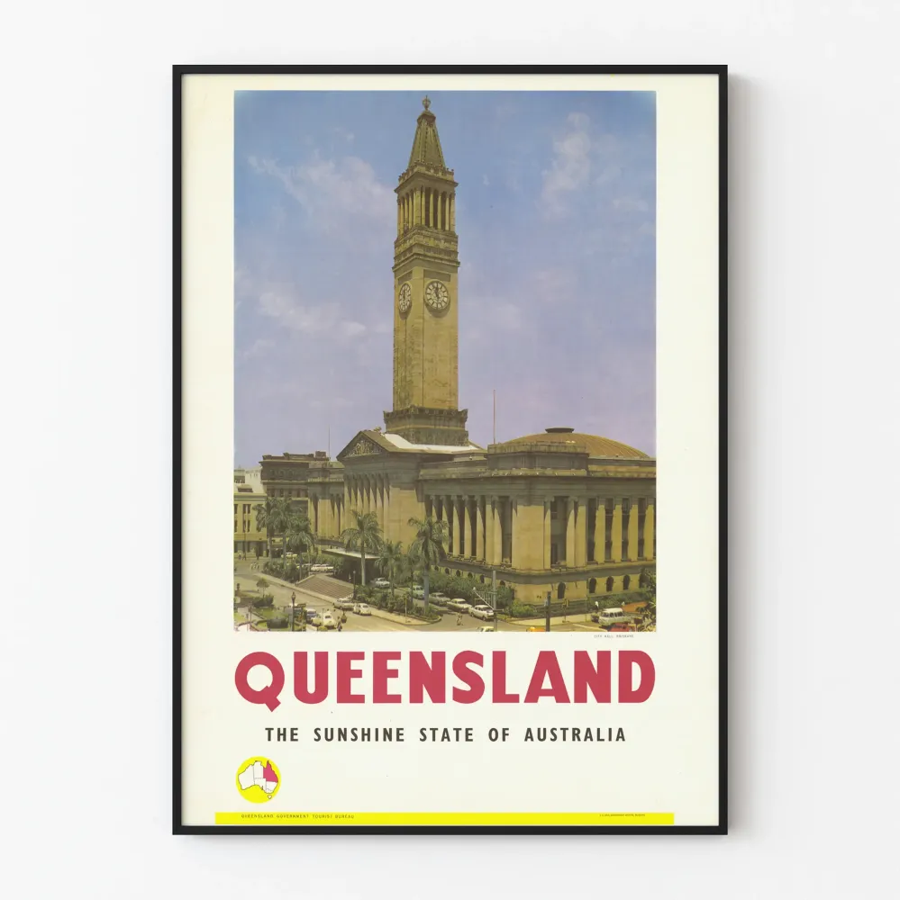 Plakat vintage Queensland Sunshine State Australia