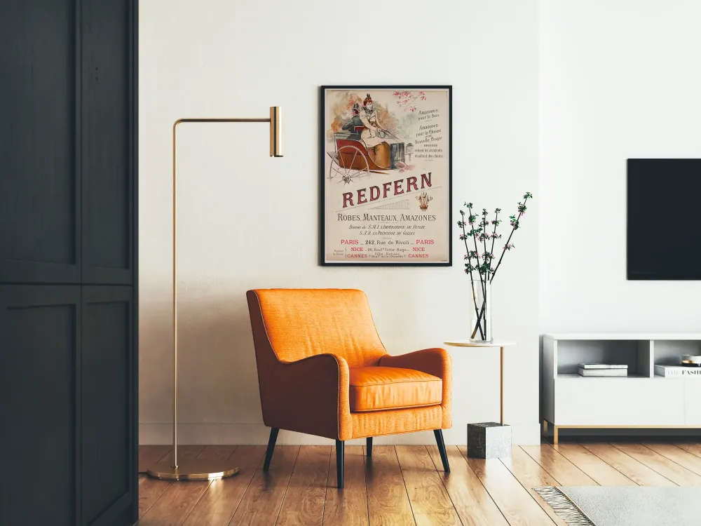 Plakat vintage Redfern: moda Amazonek dla elegancji i polowania