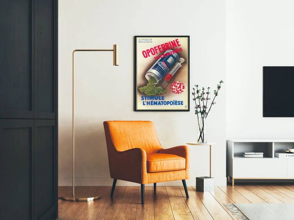 Plakat vintage z reklamą medyczną dla OPOFERRINE witamina