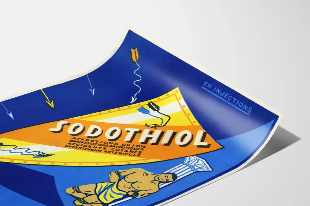 Plakat vintage reklama leku Sodothiol