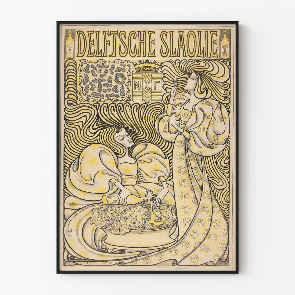 Plakat vintage reklama oleju do sałatek Delft