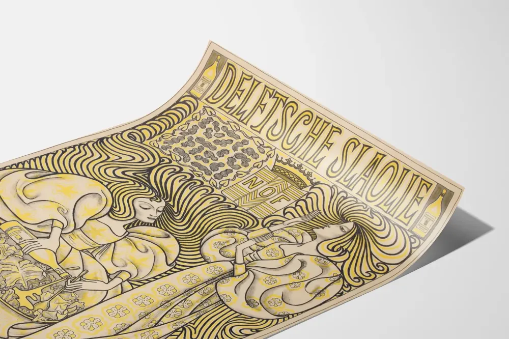 Plakat vintage reklama oleju do sałatek Delft