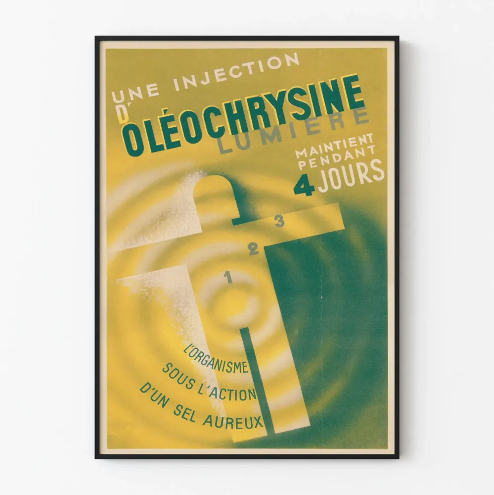 Plakat vintage reklamowy Oléochryzyna blask światł
