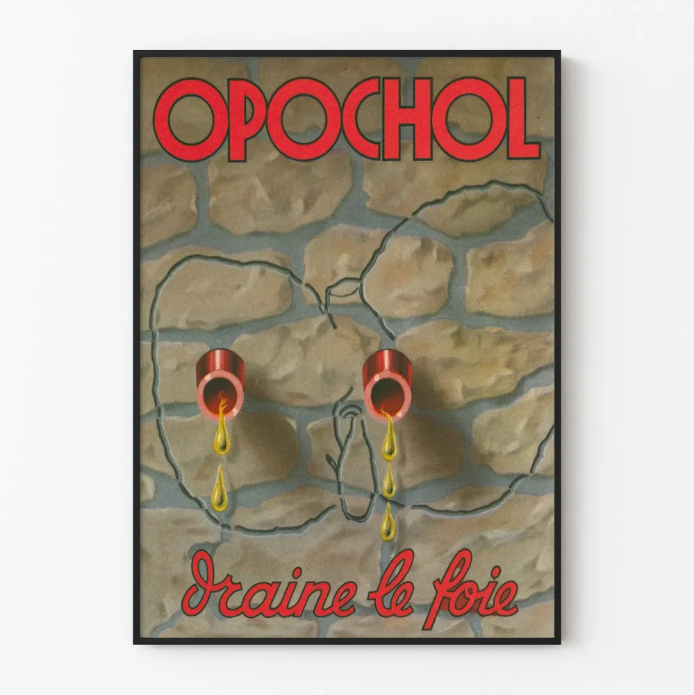Plakat vintage reklamowy Opochol Draine wątrobę