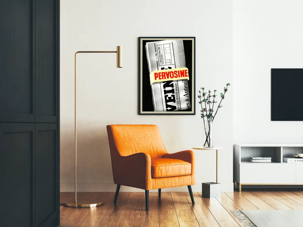 Plakat vintage reklamowy Pervosine zginany gazetowy