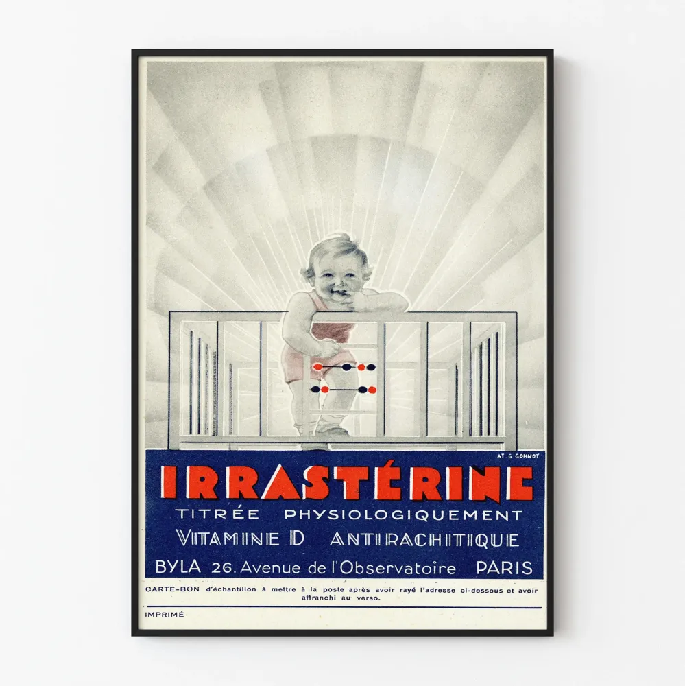 Plakat vintage reklamowy z witaminą IRRASTÉRINE