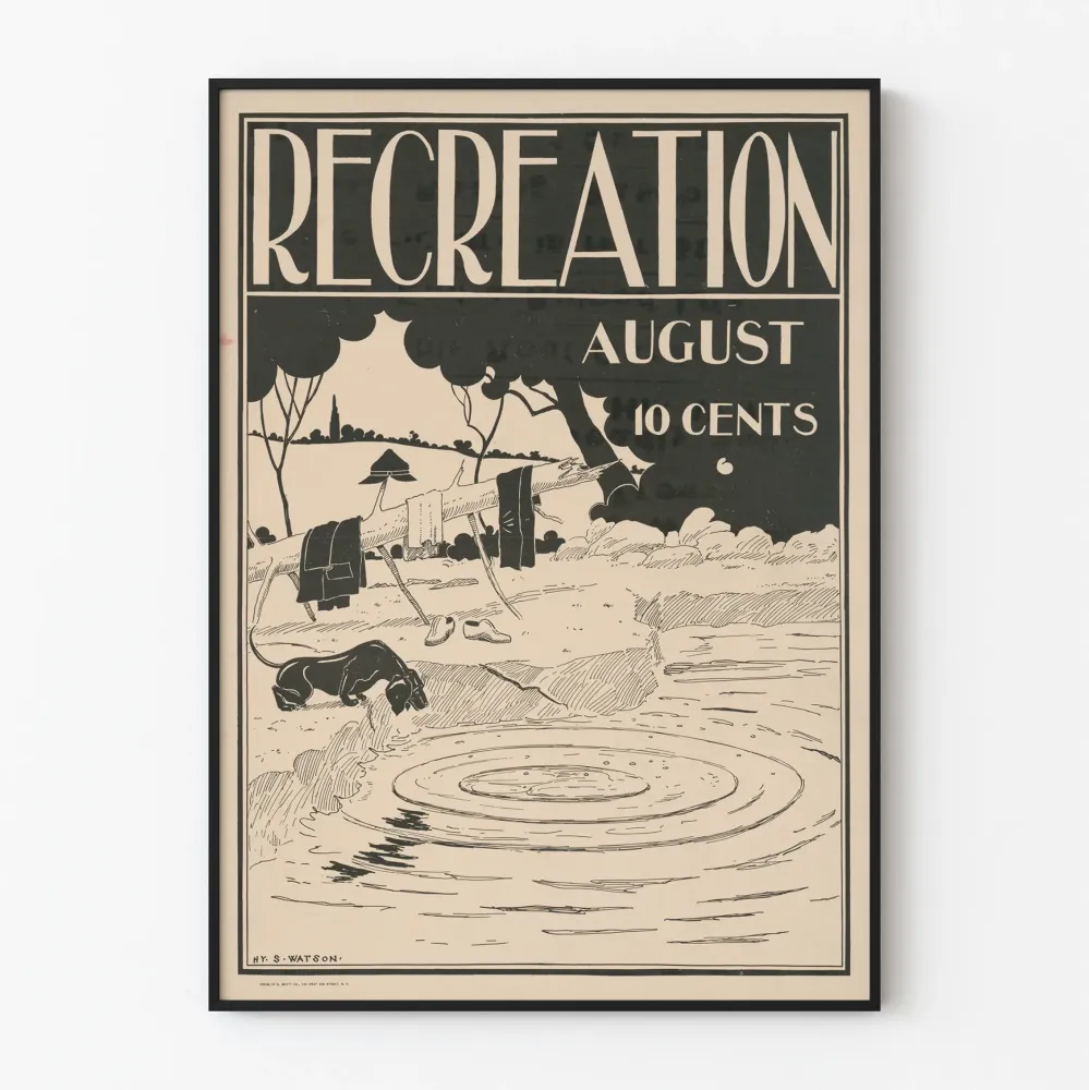Plakat vintage Rekreacja - Sierpień