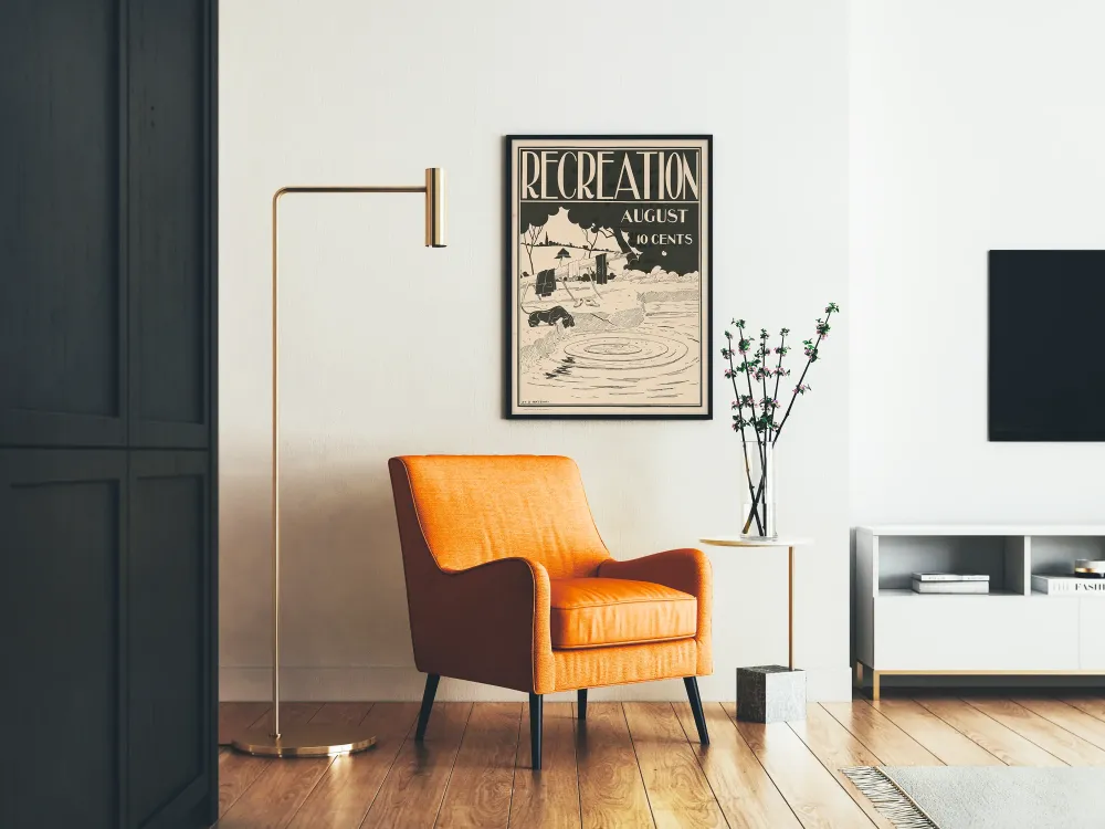 Plakat vintage Rekreacja - Sierpień