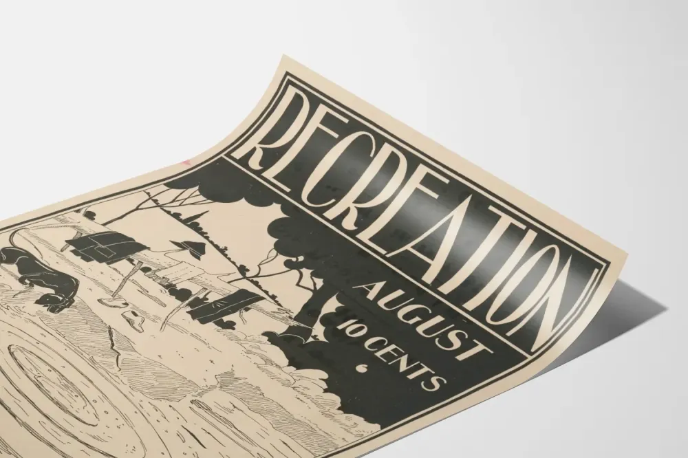 Plakat vintage Rekreacja - Sierpień