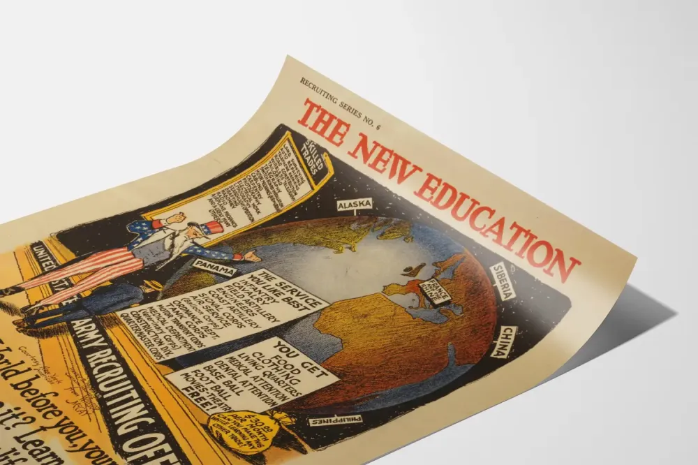 Plakat Vintage Rekrutacja Armii amerykańskiej New Education