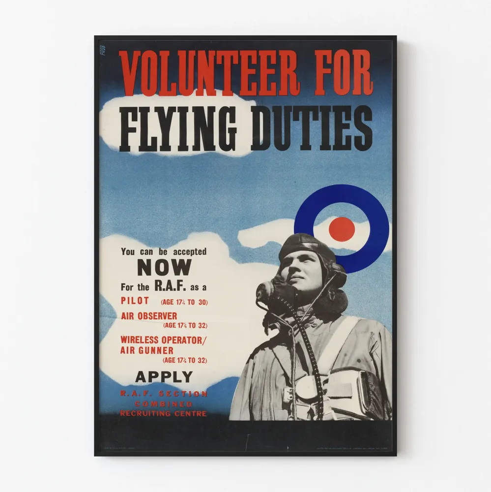 Plakat vintage rekrutacyjny pilotów RAF