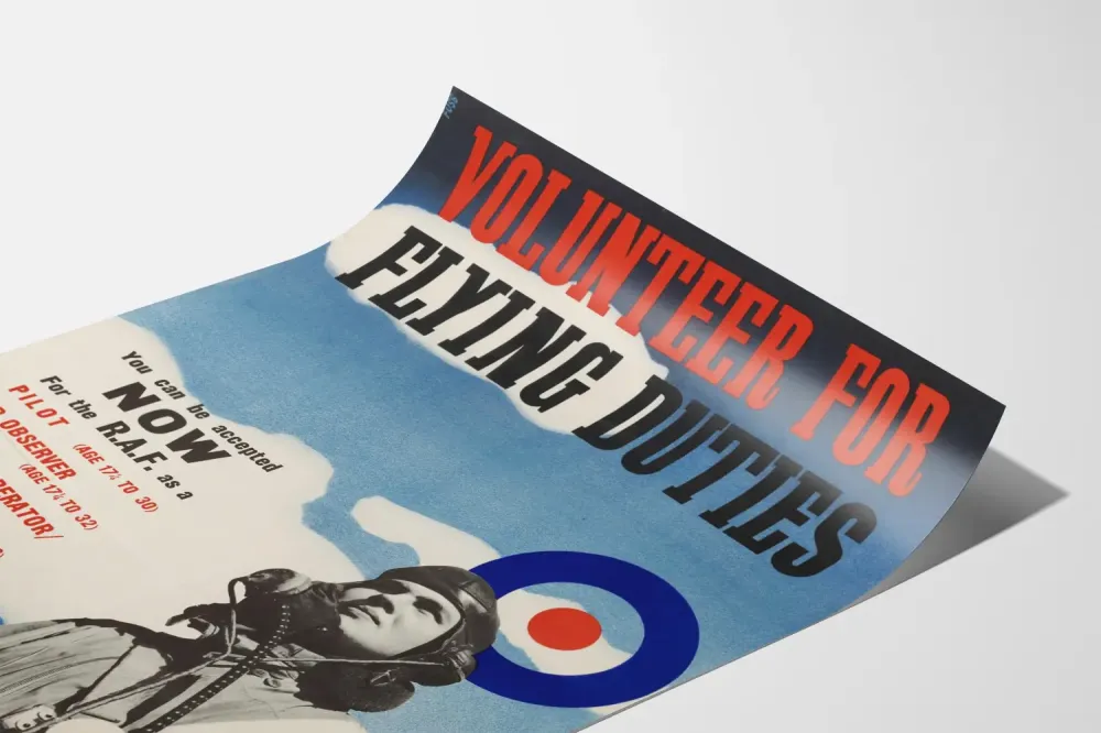 Plakat vintage rekrutacyjny pilotów RAF