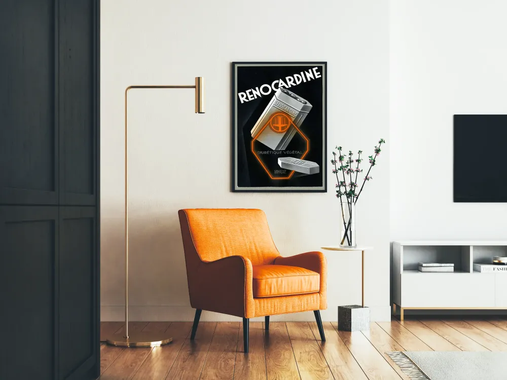 Plakat vintage Renocardine diuretyk roślinny