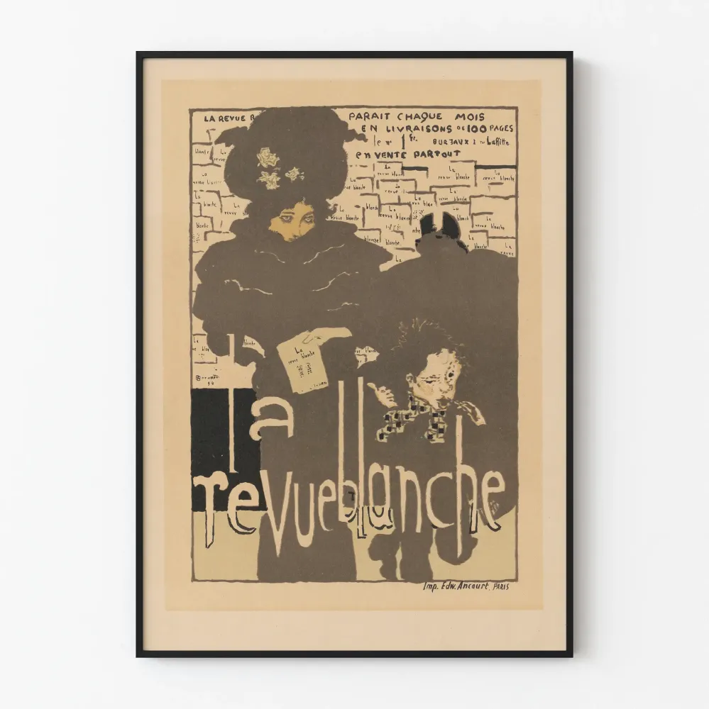 Plakat vintage La Revue Blanche, ilustracja artystyczna Paryska