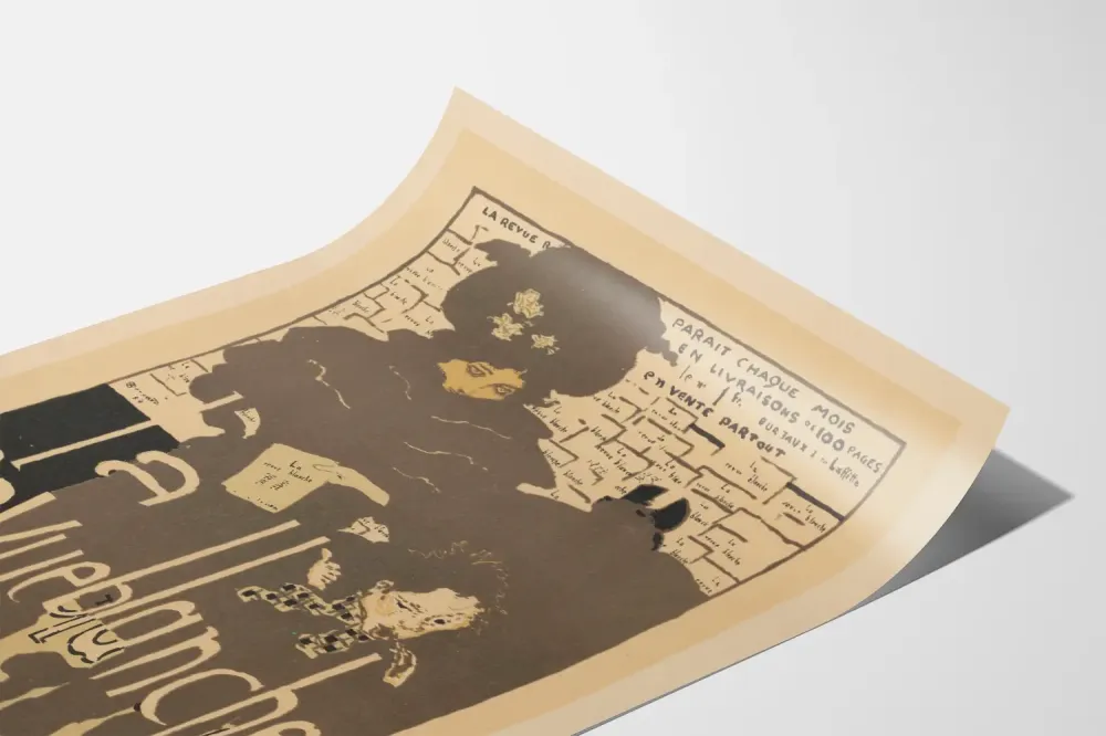 Plakat vintage La Revue Blanche, ilustracja artystyczna Paryska