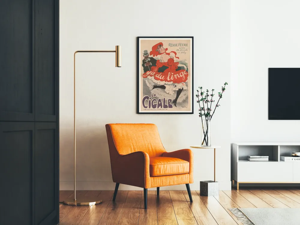 Plakat vintage Revue Féerie La Cigale Y' du linge