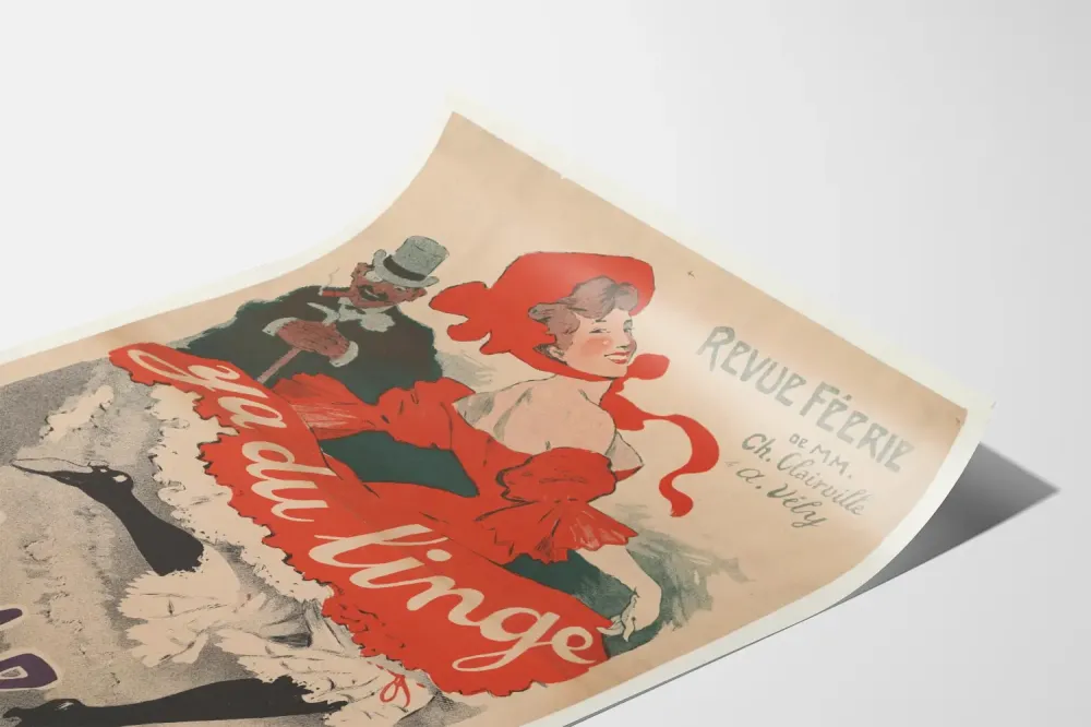Plakat vintage Revue Féerie La Cigale Y' du linge