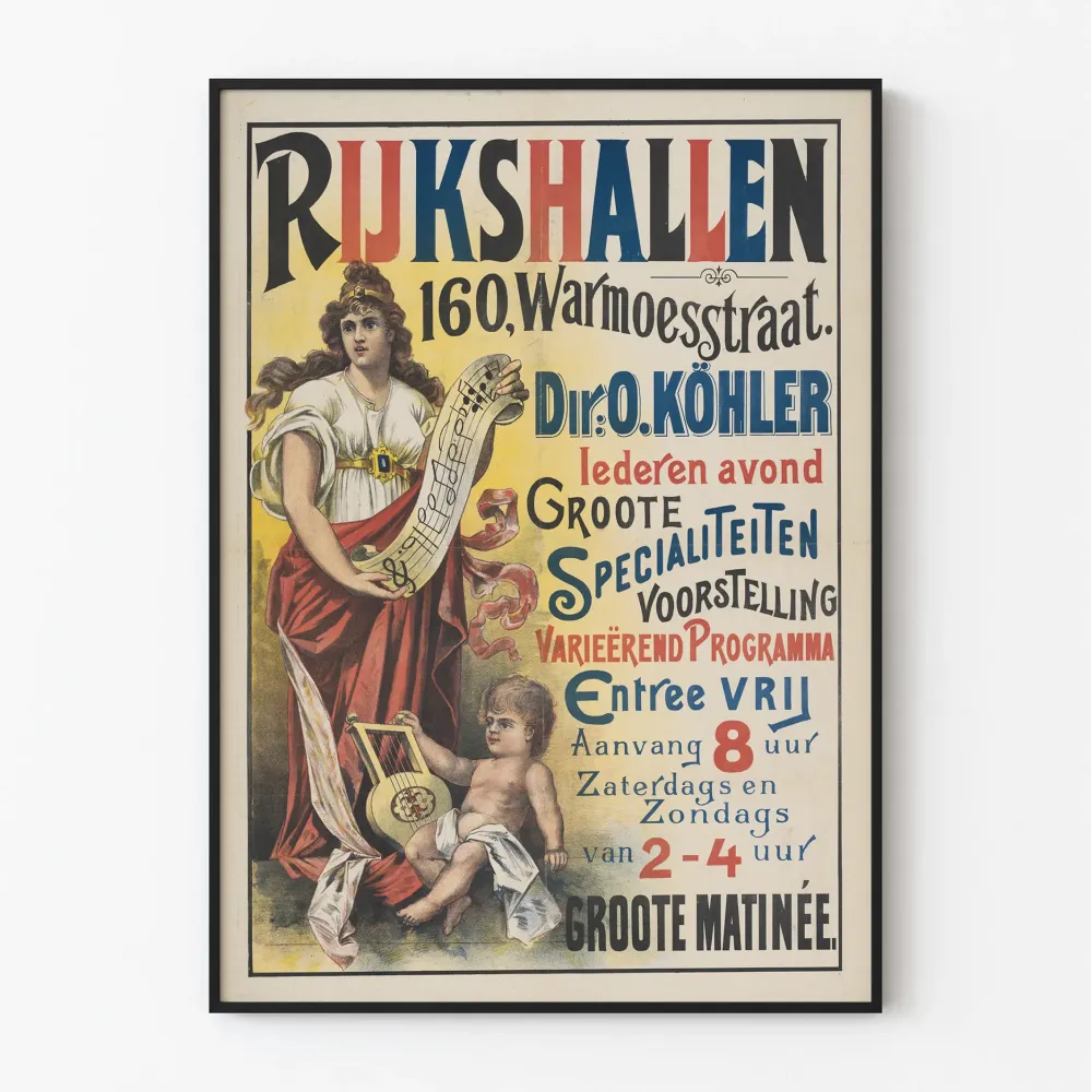 Plakat Vintage Rijks Hallen Muzyka i Spektakle