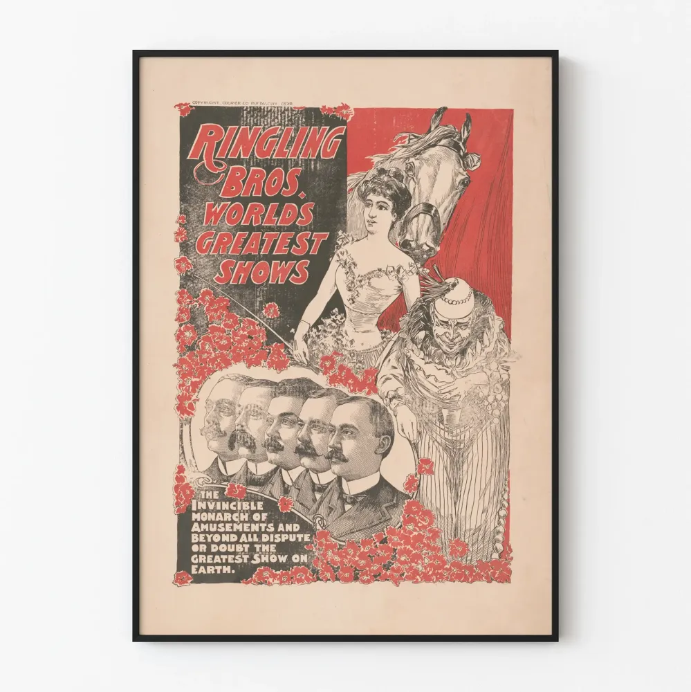 Plakat vintage Ringling Bros Największe Pokazy Świata