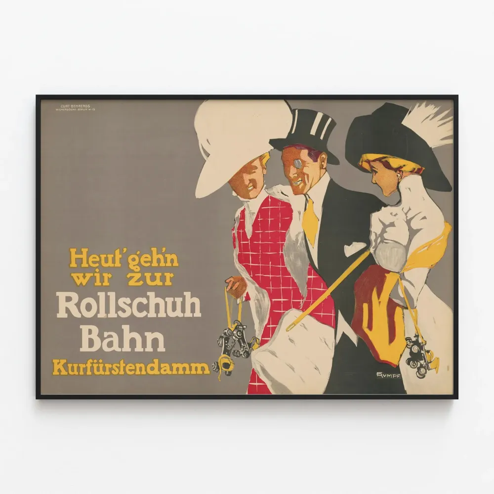 Plakat vintage na rolki Bahn Kurfürstendamm