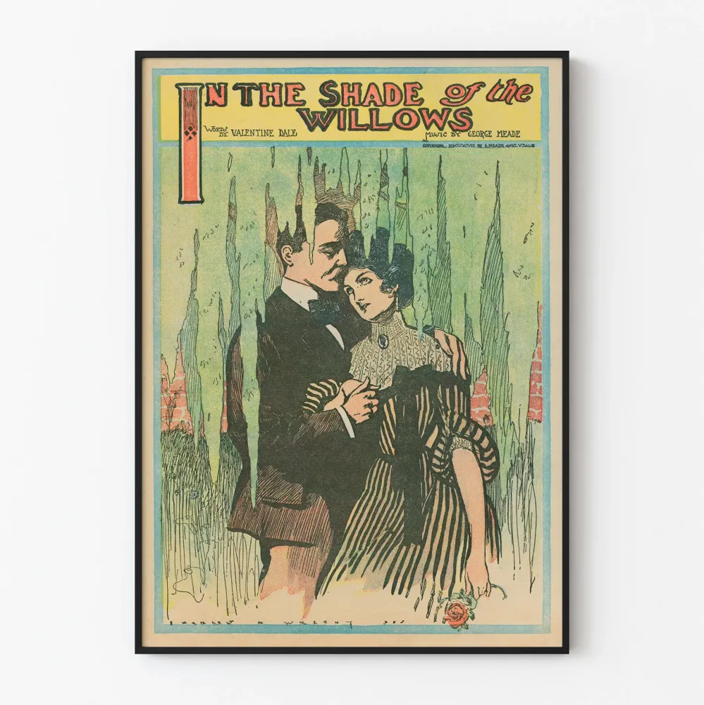 Plakat Vintage Romance pod Wierzbowymi Drzewami