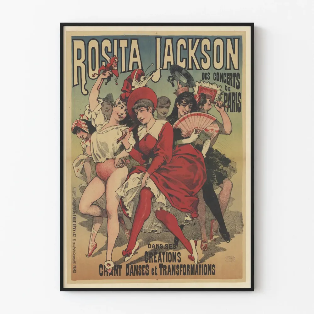 Plakat vintage Rosita Jackson z koncertów w Paryżu