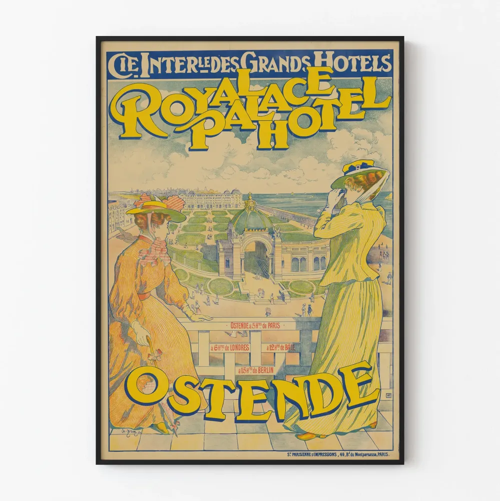 Plakat vintage Royal Palace Hotel Ostenda