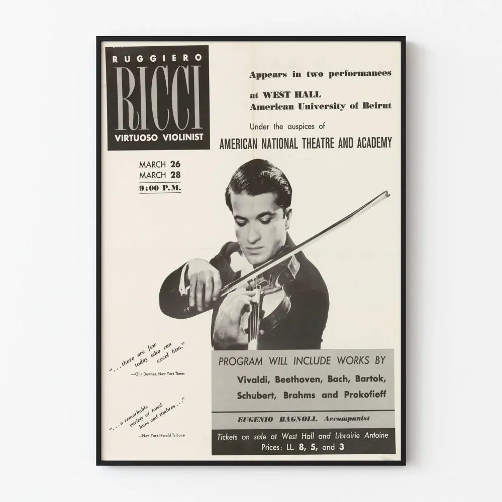 Plakat vintage Ruggiero Ricci, wirtuoz skrzypiec