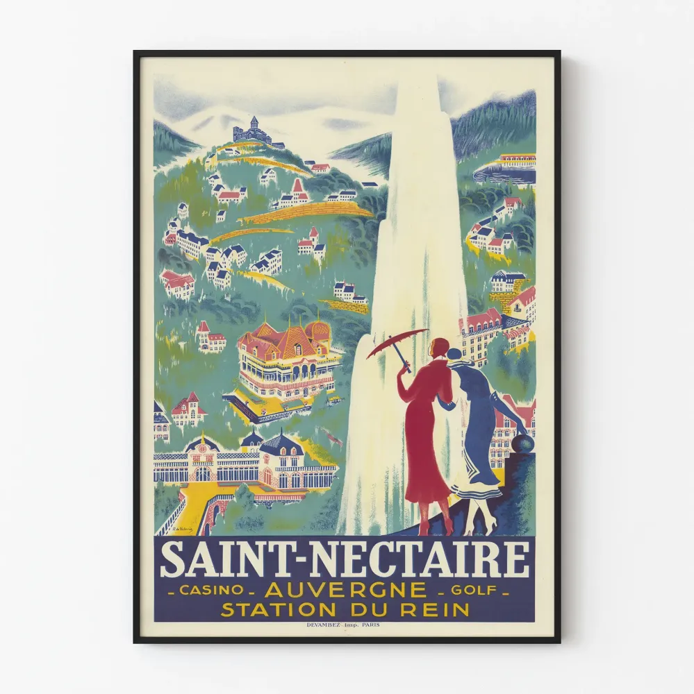 Plakat vintage Saint-Nectaire Casino Auvergne Golf Station du Rein