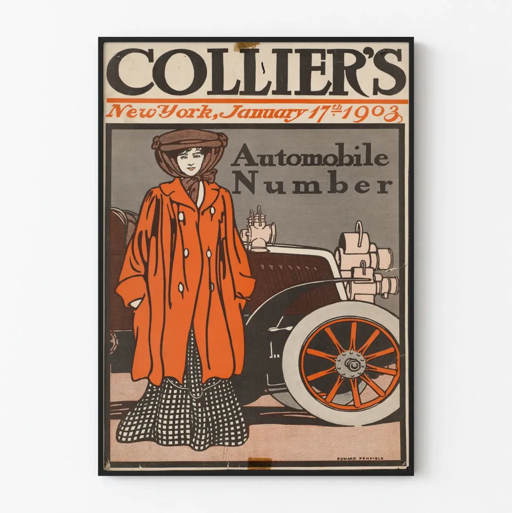 Plakat vintage Samochód Numer - Wydanie 1903 Collier's