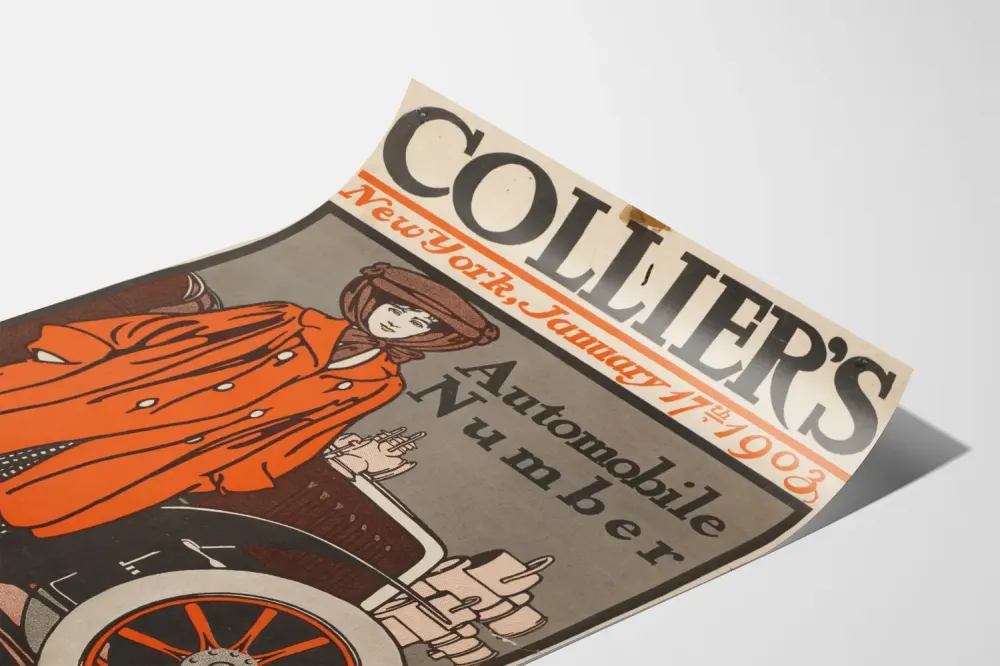 Plakat vintage Samochód Numer - Wydanie 1903 Collier's