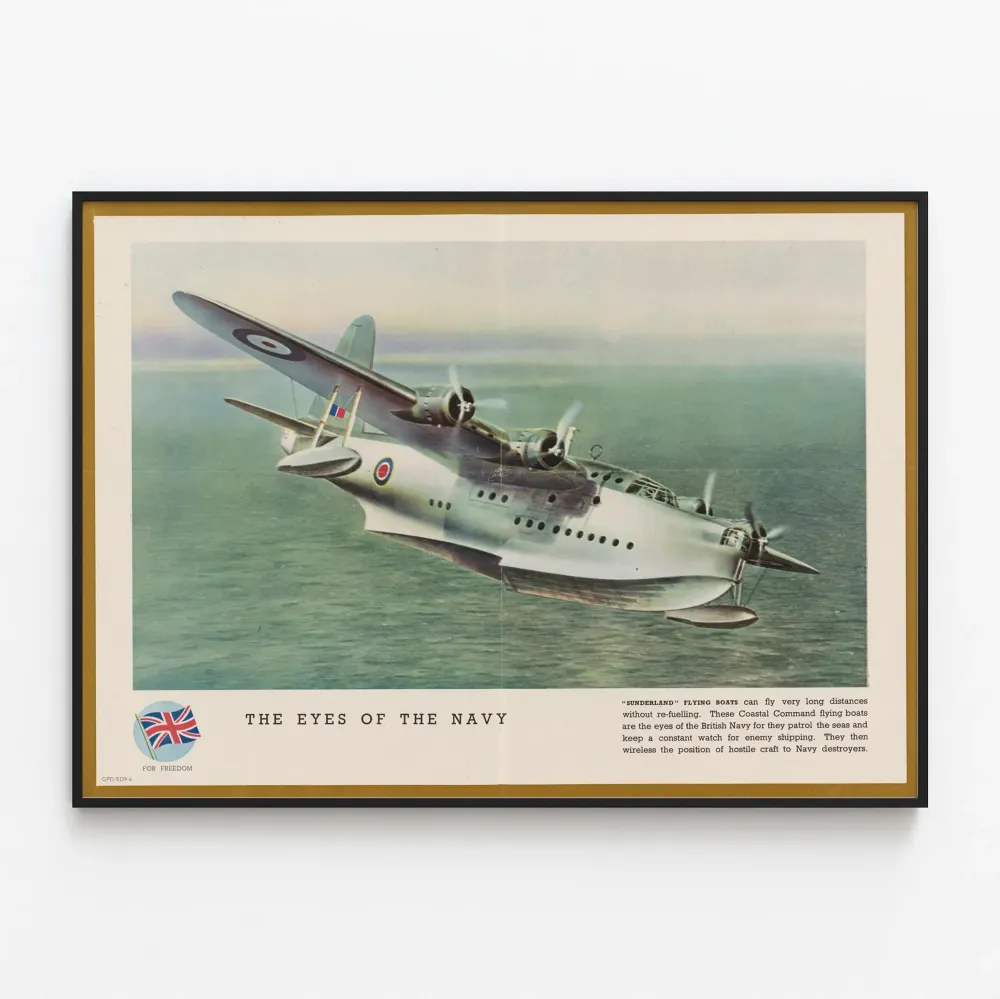 Plakat vintage samolot Sunderland - Oczy marynarki wojennej