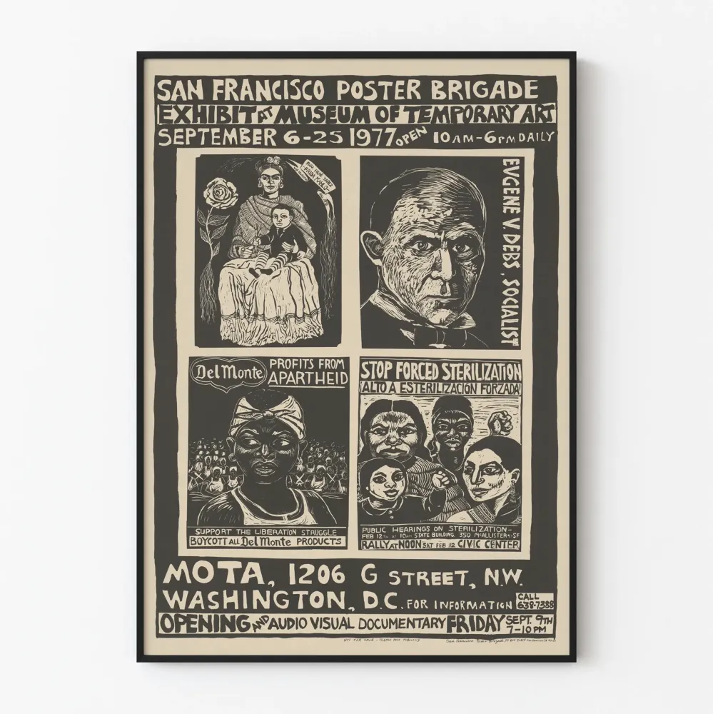Plakat Vintage San Francisco Plakat Brygada - Wystawa 1977 Muzeum Sztuki Tymczasowej