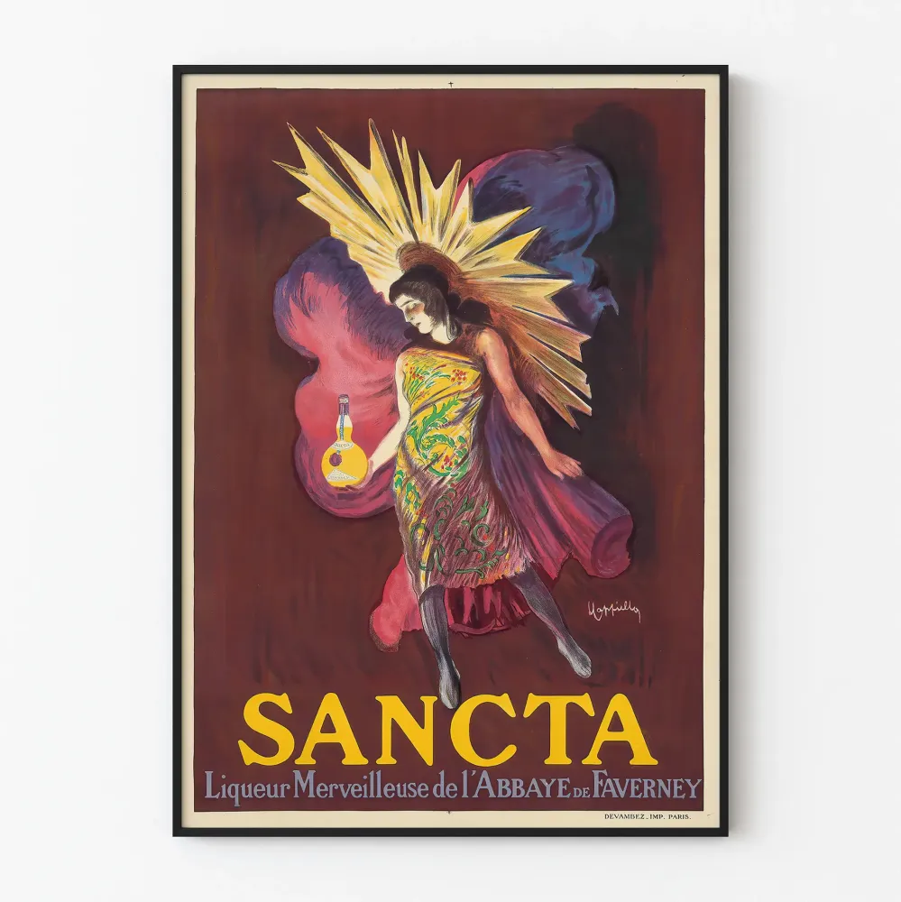 Plakat vintage SANCTA Likier z Opactwa w Faverney