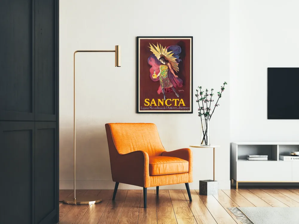 Plakat vintage SANCTA Likier z Opactwa w Faverney