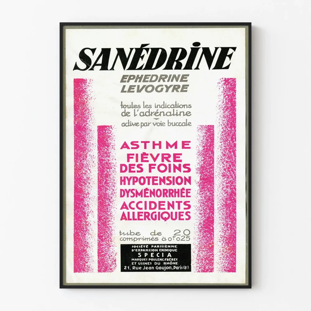 Plakat vintage Sanédrine – terapia adrenergiczna