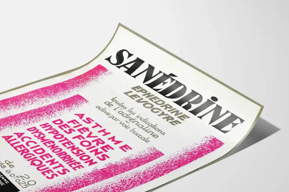 Plakat vintage Sanédrine – terapia adrenergiczna