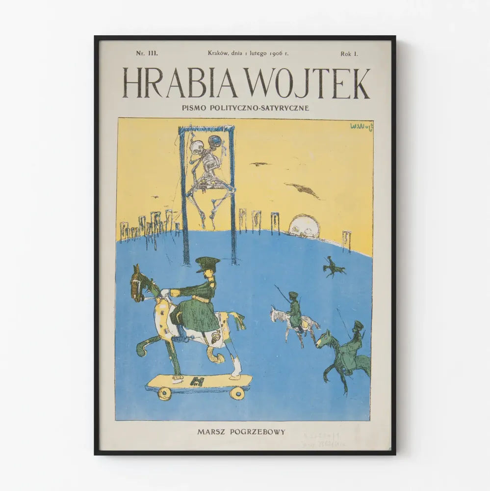 Plakat vintage satyryczny niemiecki Marsz Pogrzebowy 1906