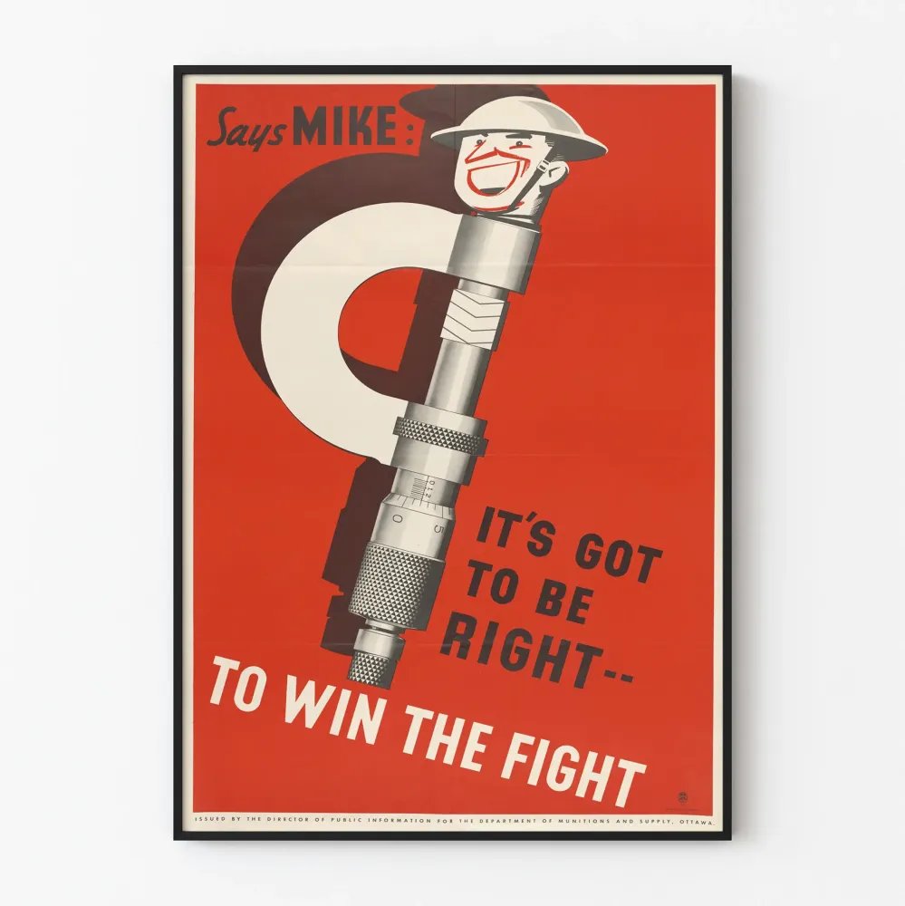 Plakat Vintage Says Mike: Musi ć sprawiedliwe, aby wygrać bitwę