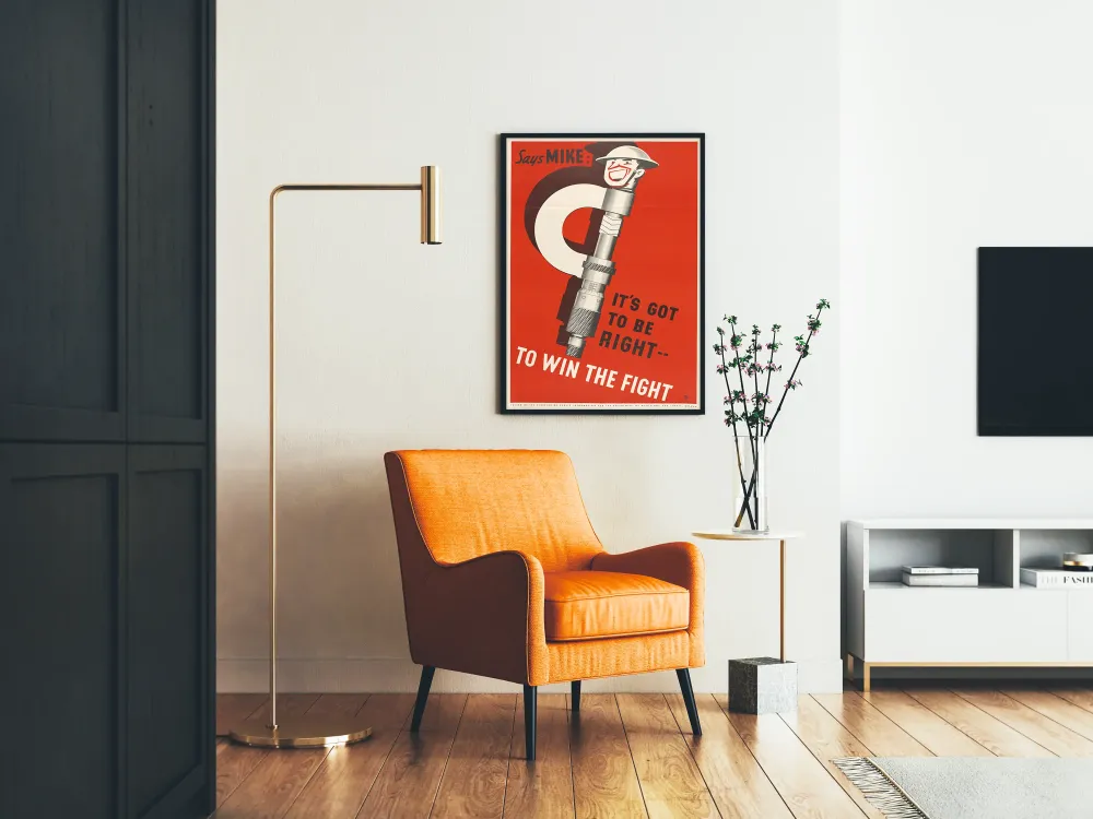 Plakat Vintage Says Mike: Musi ć sprawiedliwe, aby wygrać bitwę