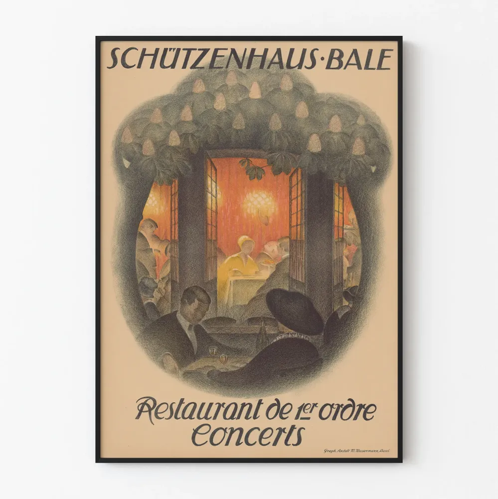 Plakat vintage Schützenhaus Bale - Restauracja i koncerty