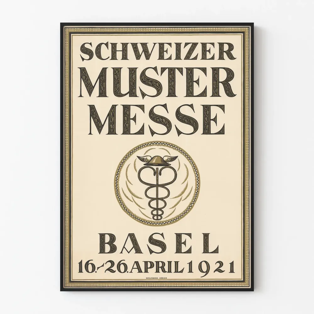 Plakat vintage Schweizer Mustermesse Bâle 1921
