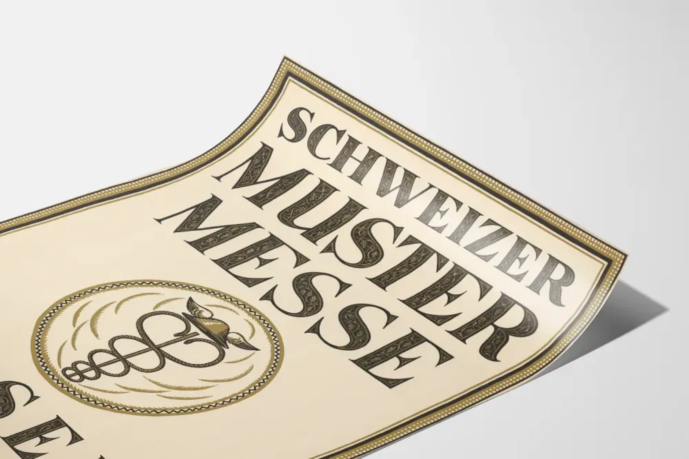 Plakat vintage Schweizer Mustermesse Bâle 1921