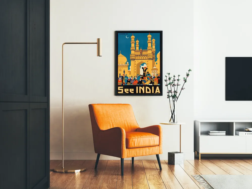 Plakat vintage See India - Drzwi Charminar w Hyderabad