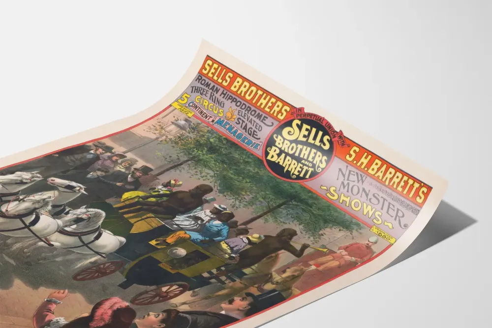 Plakat vintage Sells Brothers i Barrett - Podróż małp na derby