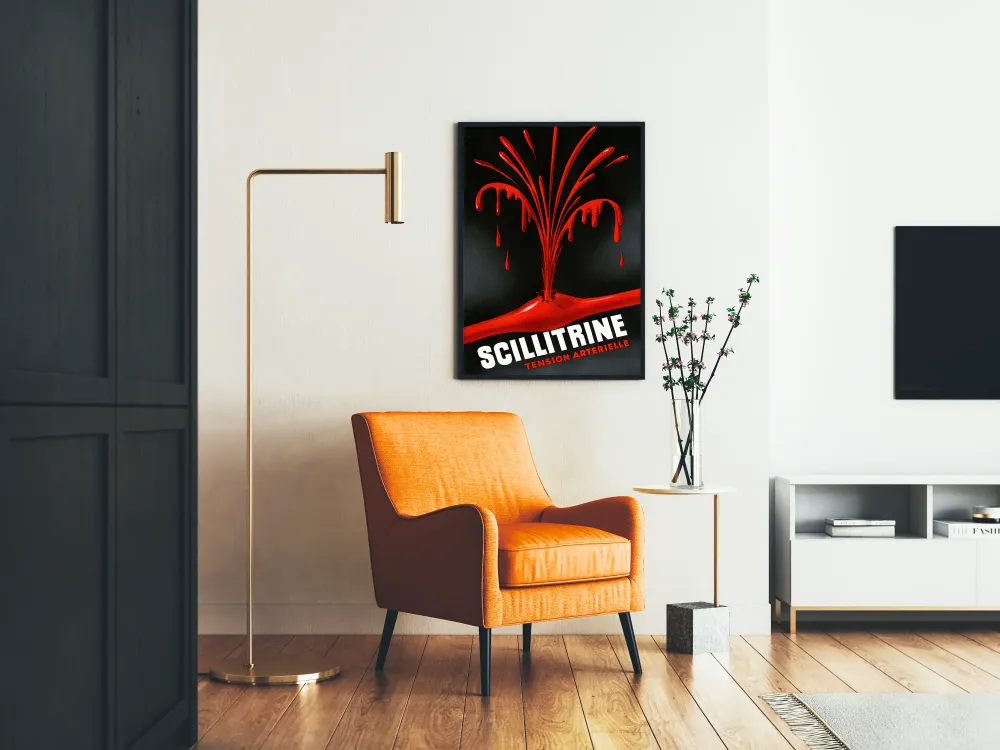 Plakat vintage z serii Scillitrine do pomiaru ciśnienia krwi