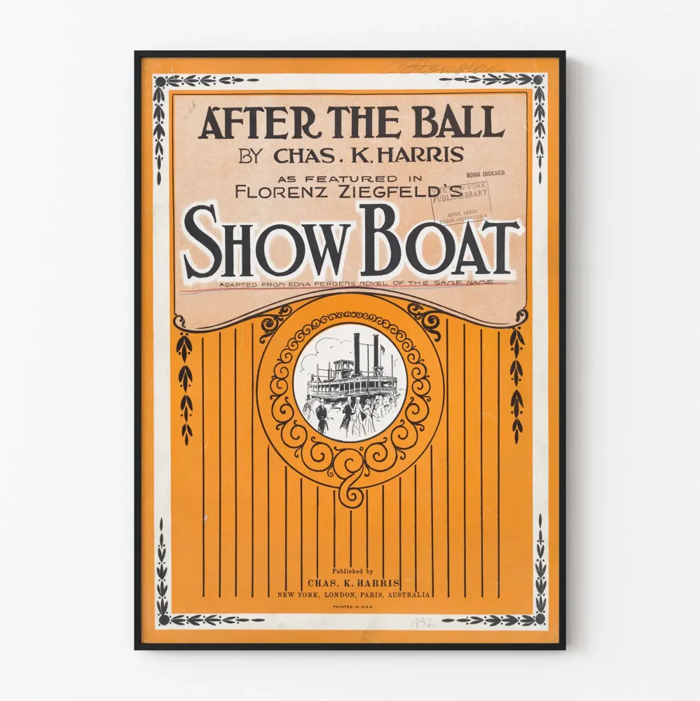 Plakat vintage Show Boat After Ball Chas. K. Harris