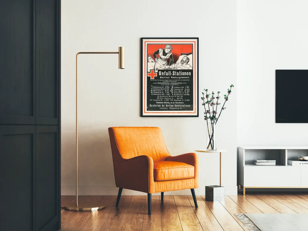 Plakat vintage stacji ratunkowych medycznych w Berlinie