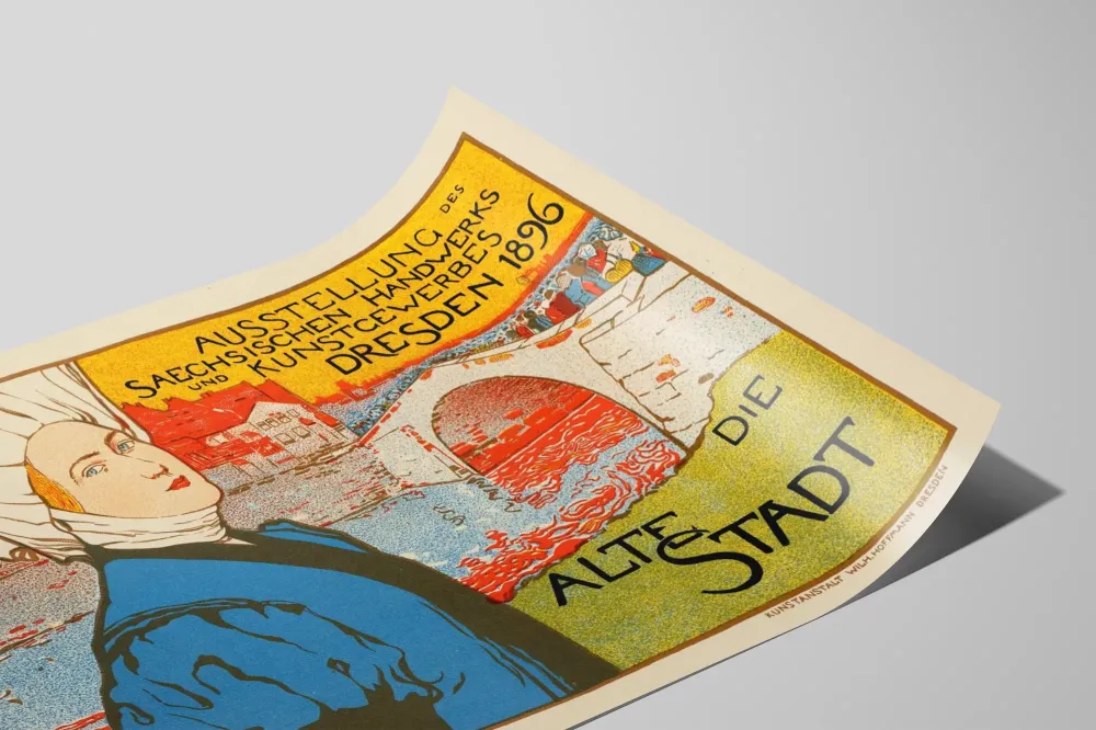 Plakat vintage Stare Miasto w Dreźnie 1896